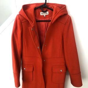 Michael Kors wool hooded car coat